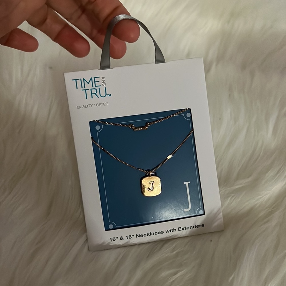 NWT Women's Initial Letter "J” Necklace Set, 2-Piece